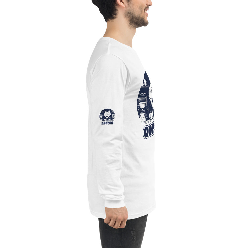 CAT BUTLER COFFEE GRAPHIC TEE | Unisex Long Sleeve Tee | Emoi Gal Avenue